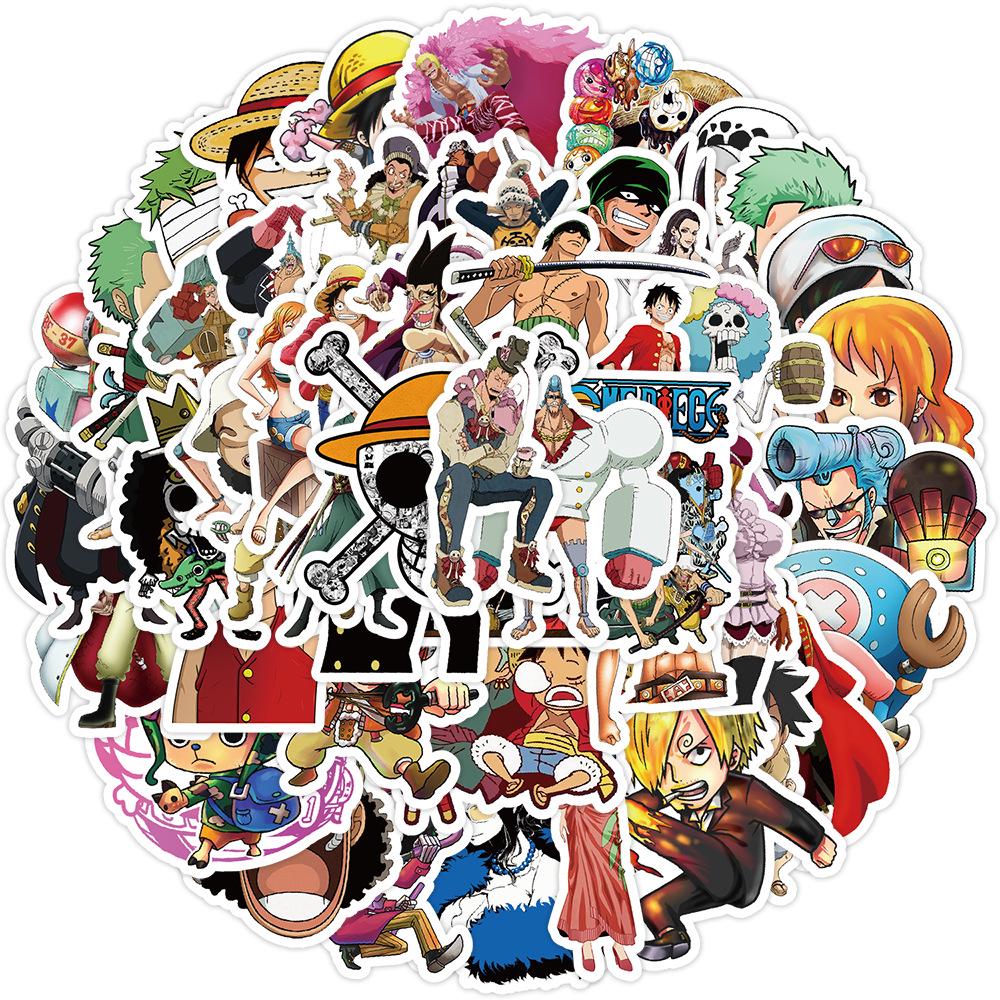 Dragon Ball & One Piece Waterproof Graffiti Stickers - 50/100 Pack for Phone, Fridge, Luggage, Notebook & Journal Decoration