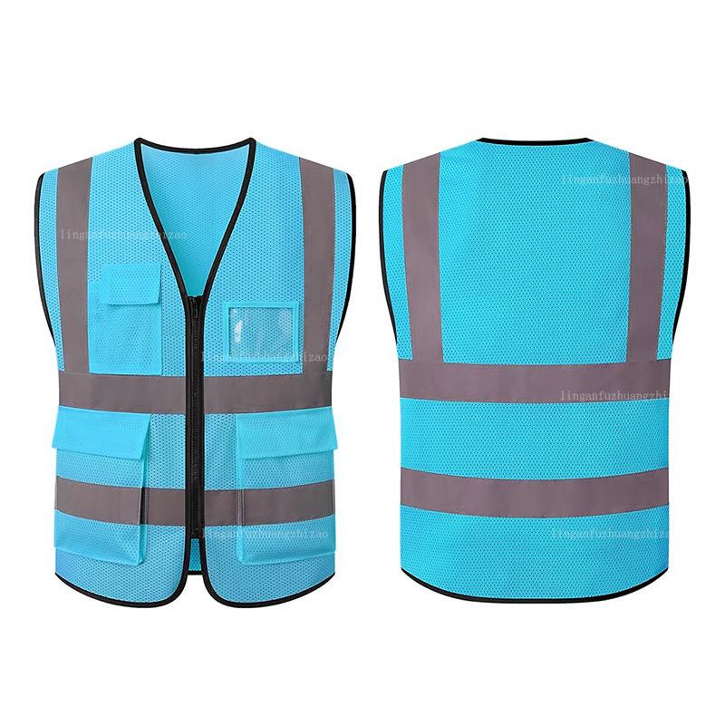 Multi-Pocket Reflective Vest for Sanitation & Construction with Printing