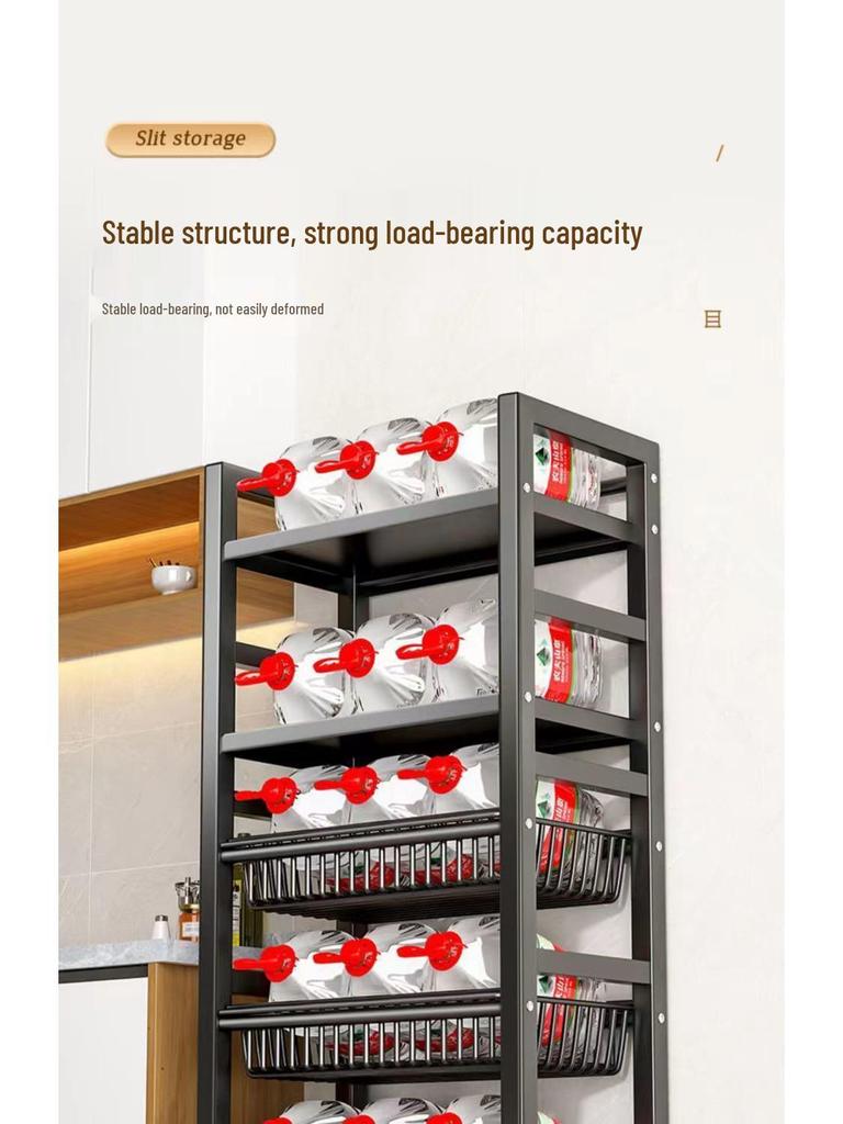 2025 Multifunctional Floor-Standing Kitchen Storage Rack: Multi-Layer Vegetable Basket Shelves