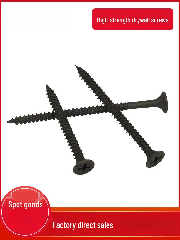 Black High-Strength Self-Tapping Drywall Screws with Phillips Countersunk Head for Gypsum Board
