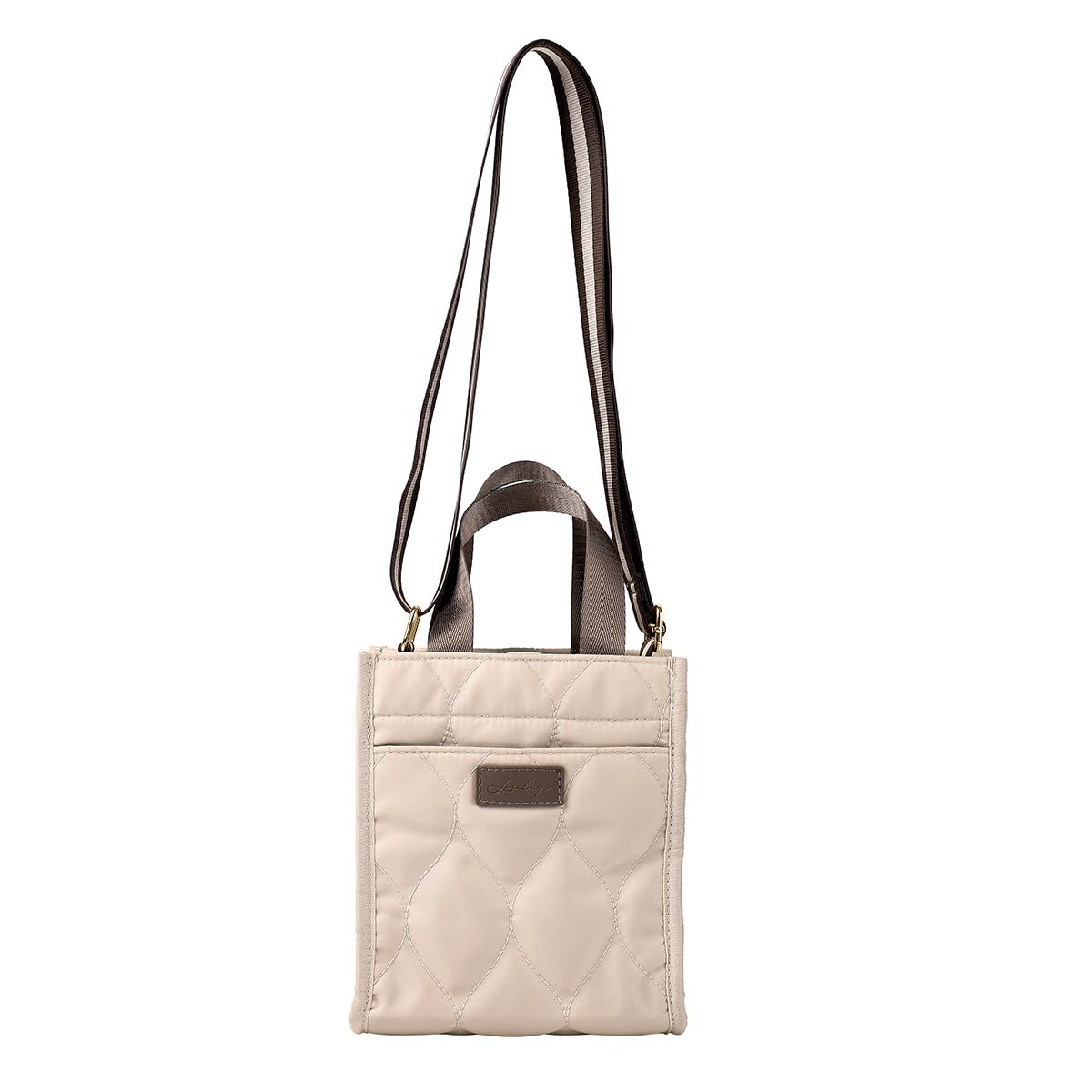 

стеганая мини-сумка через плечо [Lizdays] Женская сумка, сумка, сумка, сумка, маленькая, водоотталкивающая (натуральный/серо-бежевый)