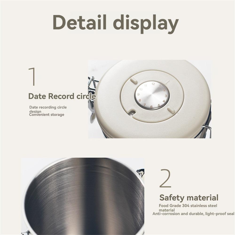 1pc Stainless steel exhaustible seal jar kitchen vacuum storage jar coffee bean seal jar tea jar fresh-keeping box seal jar