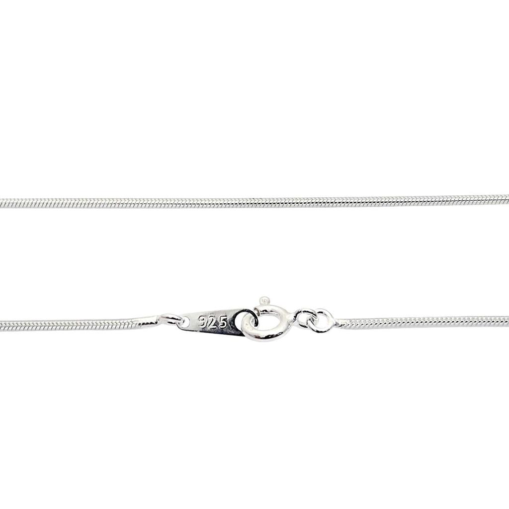 Sears Snake Chain Silver 55cm Necklace, 925, 1.1mm Wide,