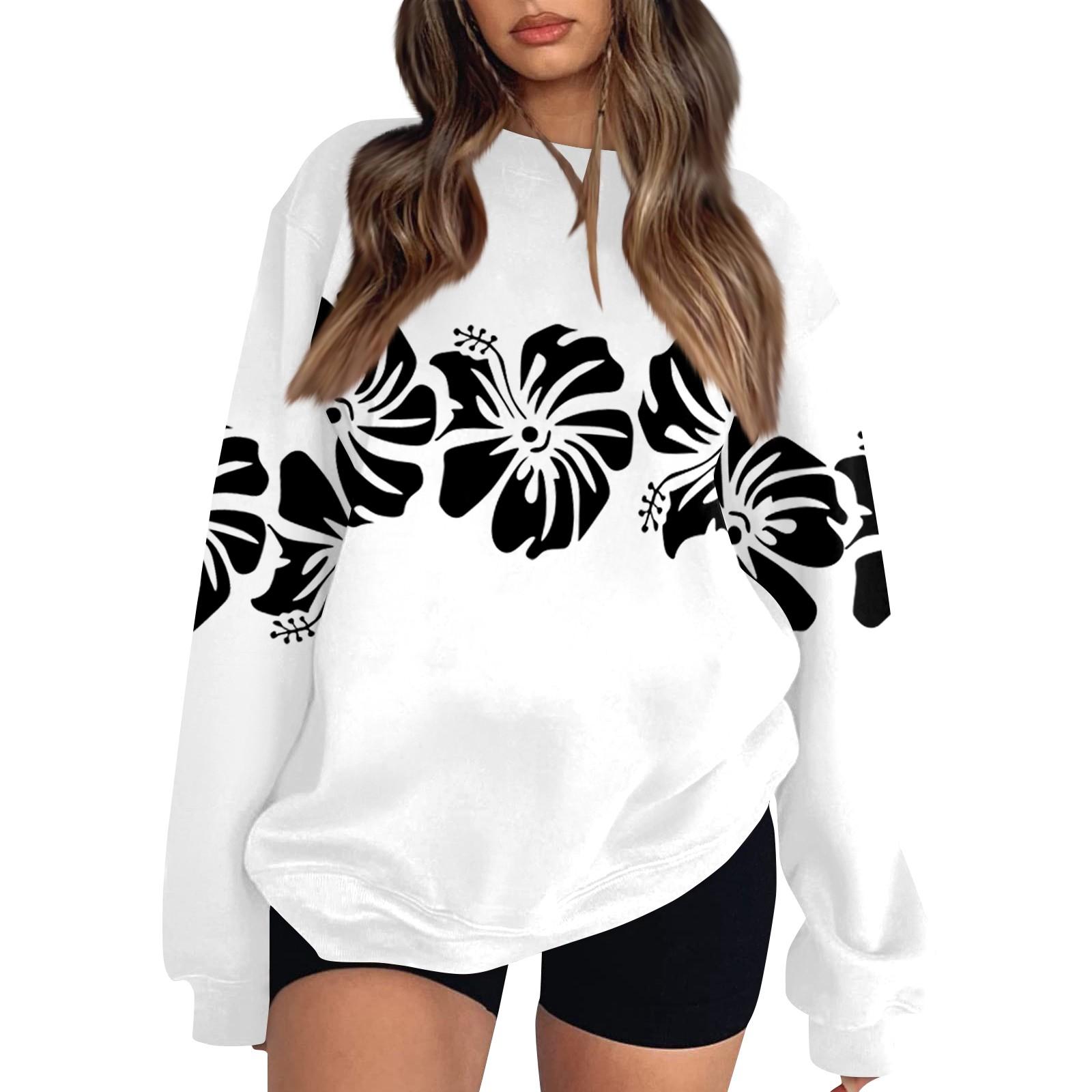 

Женская мода повседневные универсальные повседневные толстовки с круглым вырезом с длинным рукавом XL чёрный