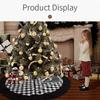 1 Pc Plaid Christmas Tree Skirt - Black And Red Checked Tree Skirts Mat For Christmas Holiday Party Decorations
