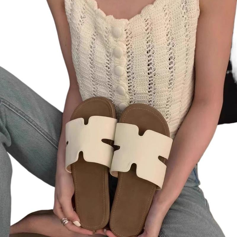 Wind advanced sense~ slippers summer wear new flat-bottomed beach vacation word