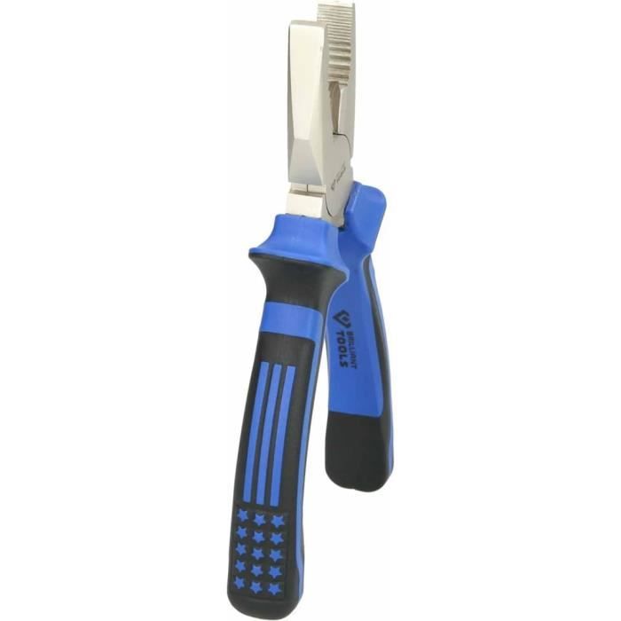 Pince Universelle - BRILLIANT TOOLS BT060900 - Poignée Bi-matière - 180mm - Couleur Bleue