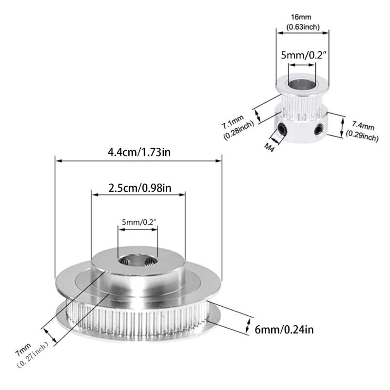 200mm Belt Width 6mm 30T 60T Tensioning Wheel Synchronous Pulley Belt Kit