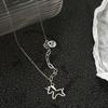 2022 Yinruitai S925 Sterling Silver Unicorn Necklace with Round Tag Letter Korean Clavicle Chain for Women