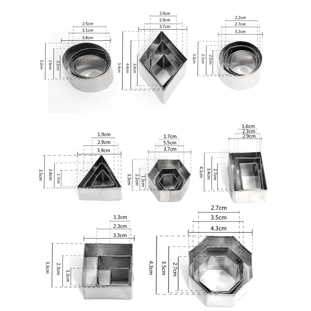 Mini Cookie Cutters Set, Stainless Steel Cake Molds,Children's DIY Biscuit Mold, Pastry,Dough,Pies,Fondant,Clay, 24 Pcs