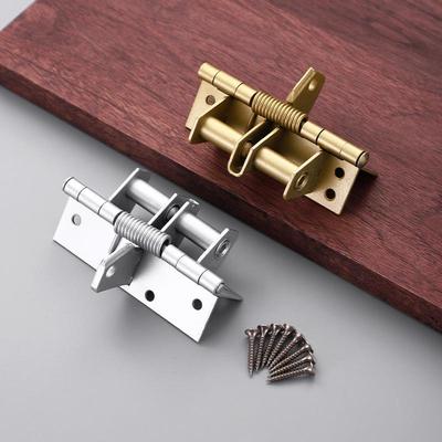 4-inch Automatic Closing Screen Door Hinge, Aluminum Alloy, 90-Degree Positioning, Concealed for Wooden Doors.