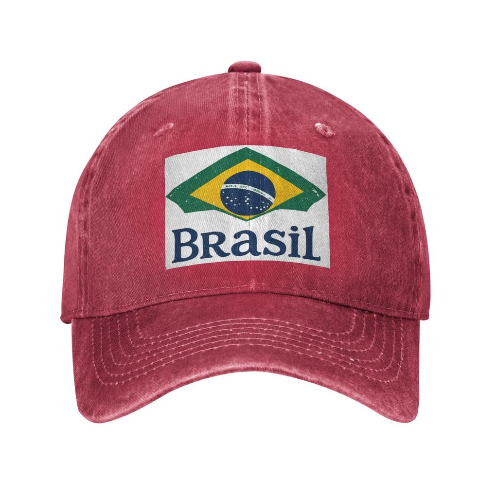 Brazil Flag Washed Denim Cap Casual Baseball Caps Adjustable Hat Summer Unisex Baseball Hats