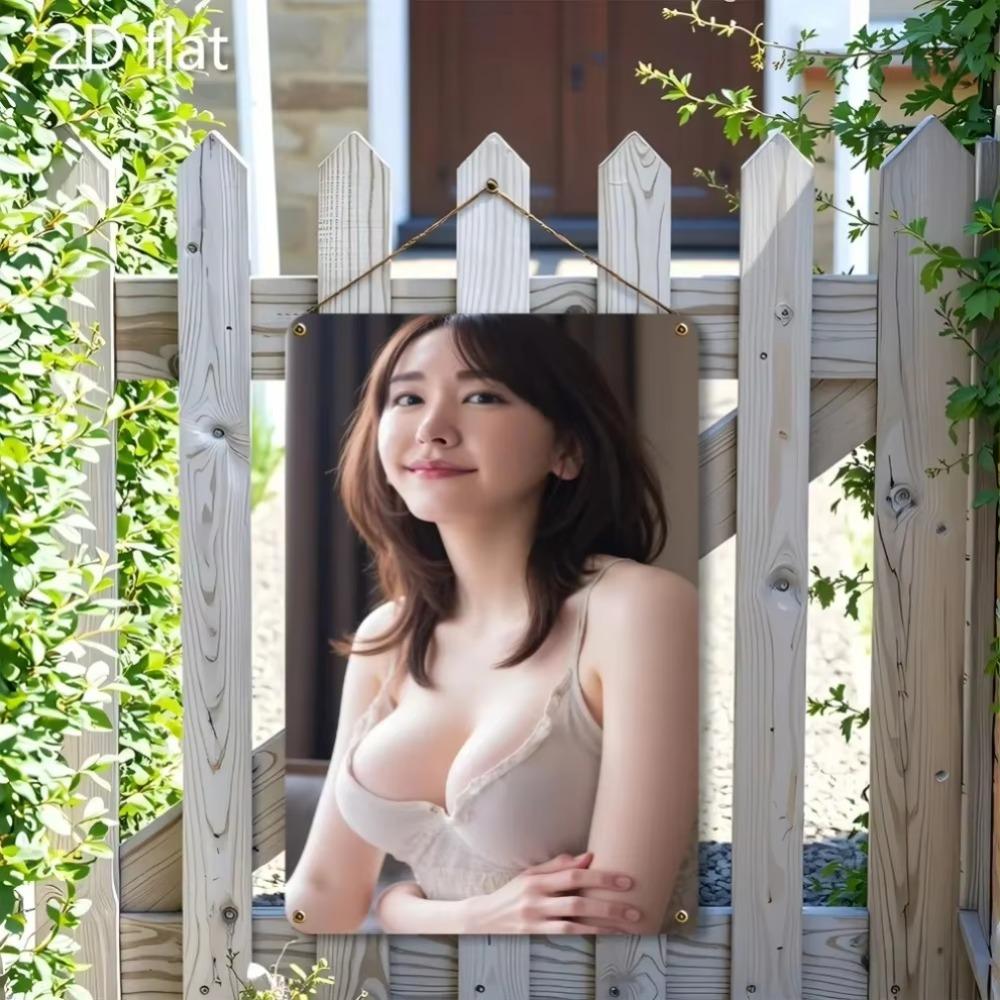 Metal Wall Decor Weatherproof Garden Art Pre Drilled Flat Sign Indoor Outdoor