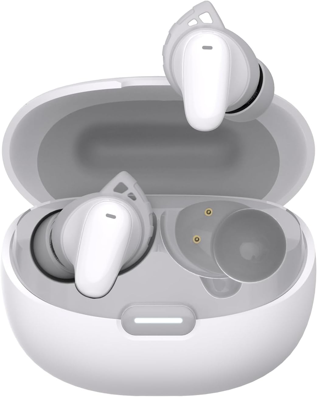 

Беспроводные Bluetooth-наушники с 6 силиконовыми вкладышами, интеллектуальным шумоподавлением ENC для звонков с использованием ИИ, IPX7, до 65 часов работы, новейший Bluetooth 2025, звук HIFI, низкая задержка, мгновенное белый