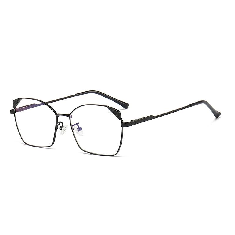 

Fashion Anti Blue Light Glasses Flat Lens Metal Frame Square Flat Lens Trendy Retro Eyeglasses Non Prescription Computer Eyewear