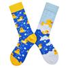 Asymmetrische Baumwollsocken mit Cartoon-Ente – trendiger Streetstyle für Damen, mittlere und hohe Röhre, ohne Knochendesign