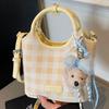 2025 New Fashion Versatile Shoulder Crossbody Bag Premium Underarm Temperament Plaid Hand Bag Bucket Bag