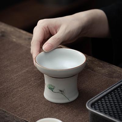 Ruyao Filter Set Retro Lotus Tea Strainer Ceramic Filter Kung Fu Tea Accessories
