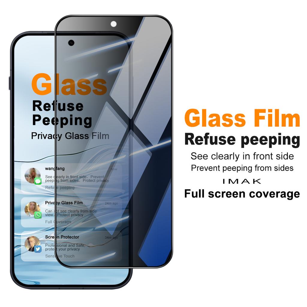 For OnePlus Ace6 ACE 6 Ultra 5G Glass IMAK Privacy Temper Glass Full Screen Coverage Film Support Fingerprint Unlocking