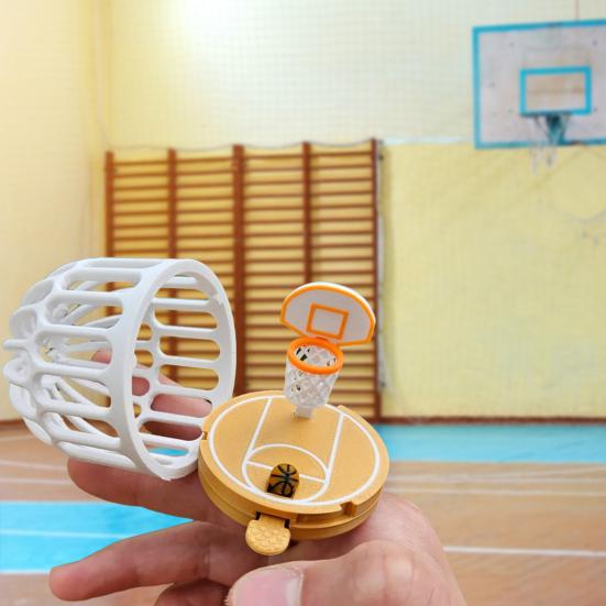 Fingertip Basketball Court Mini Toy Portable Pitching Device 3D Printed BPA-Free Fun Game for Travel Hiking