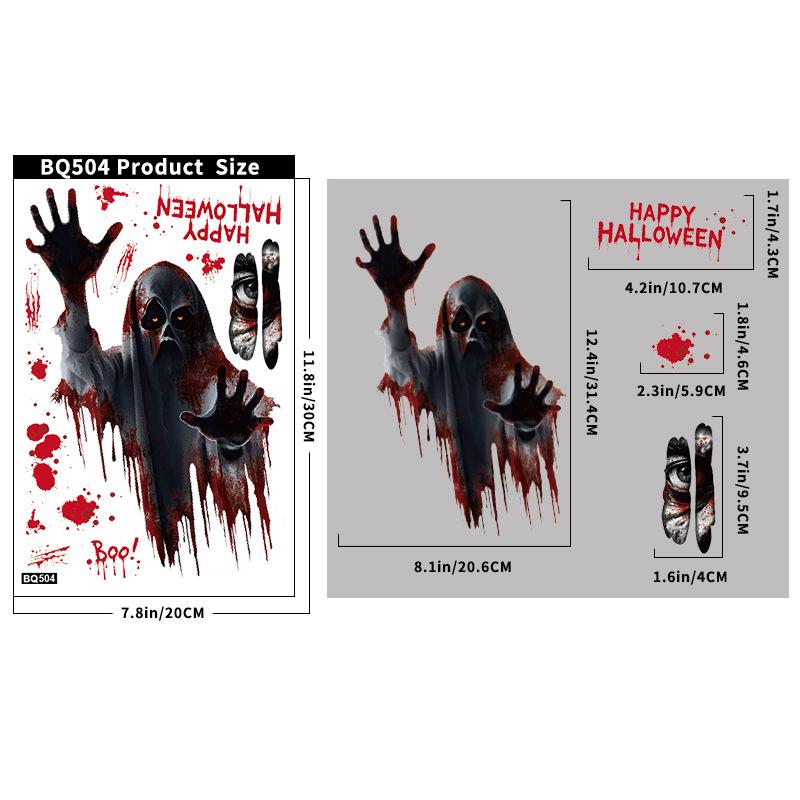 Halloween Window Clings Bloody Handprint Footprint Halloween Wall Decal Floor Clings Scary Halloween Decoration Window Stickers