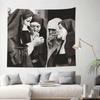 VIKAMA Nuns Smoking Tapestry Black White Vintage Wall Hanging for Bedroom Dorm Bar Decor Retro Art Poster