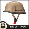 S-4XL German Vintage Motorcycle Cruiser Helmet Half Face Helmet Motorcycle Helmet Bright Black Car-styling DOT ece Approved