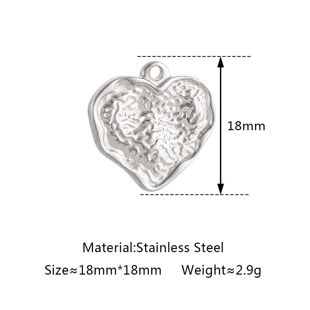 3Pcs Sweet Heart Charms Stainless Steel 3D Lucky Sacred Heart Pendants Handmade Jewelry Making Accessories DIY Necklace Earrings