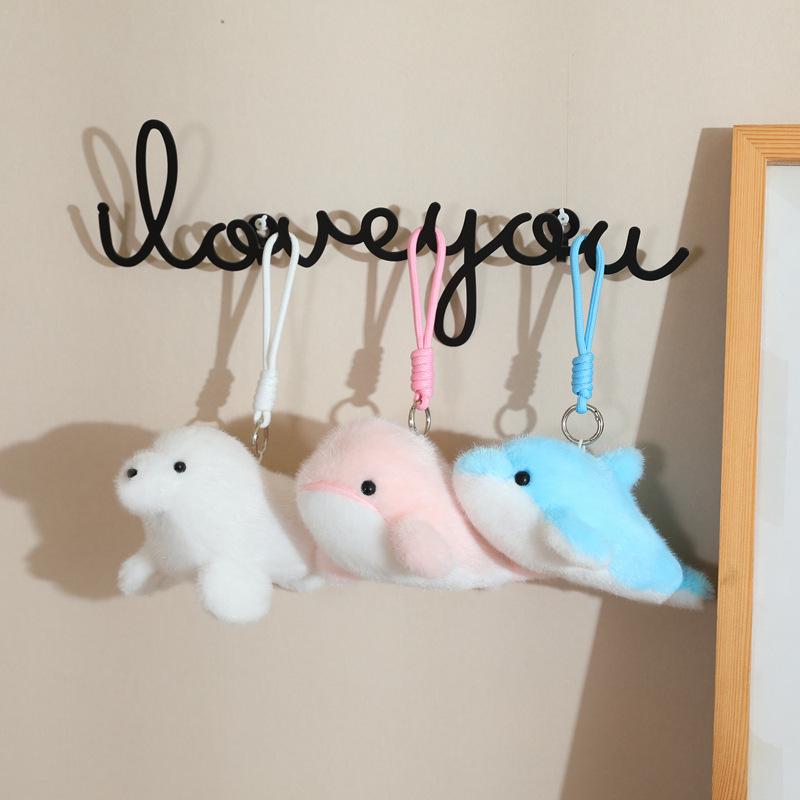 Dolphin & Whale Plush Toy Shark Plushie Keychain Bag Pendant for Girls