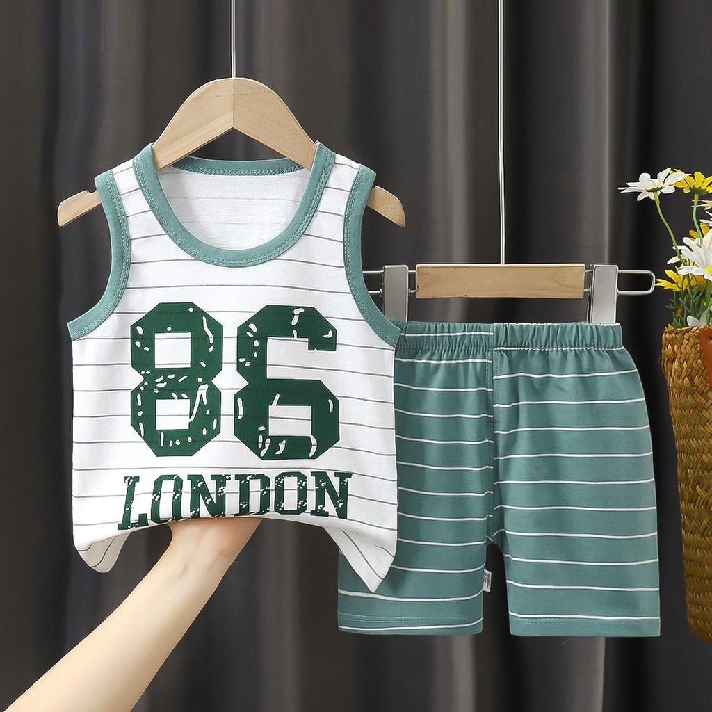 Children's Vest Set Boys' Shorts Summer Cotton New Baby Clothes Girls' Summer Clothes Summer Clothes Children's Clothes