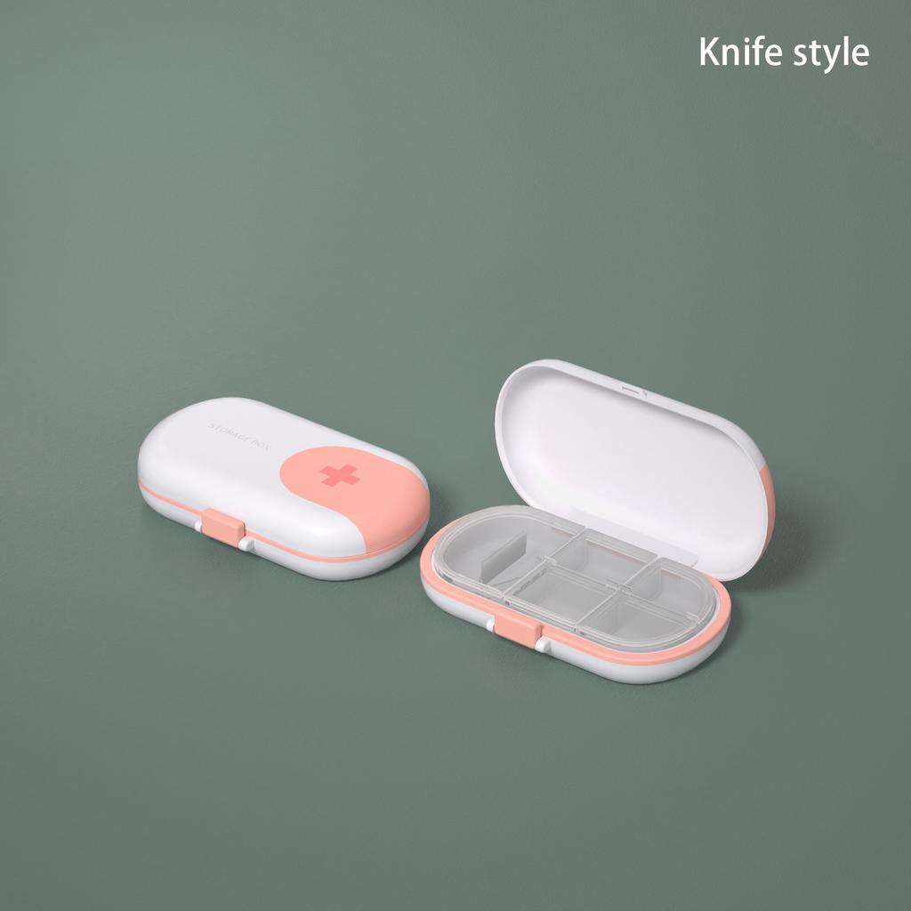 Portable 4/6 Grids Travel Pill Case with Pill Cutter Organizer Pill Box Medicine Storage Container Drug Tablet Plastic Pillboxes