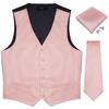 Anzug-Westen-Set für Herren, Schwarz, Rosa, Grün, Paisley-Weste, Krawatte, Einstecktuch, Manschettenknöpfe, Blumen-Corsage, Silberne Krawattenklammer, Hochzeit, Business
