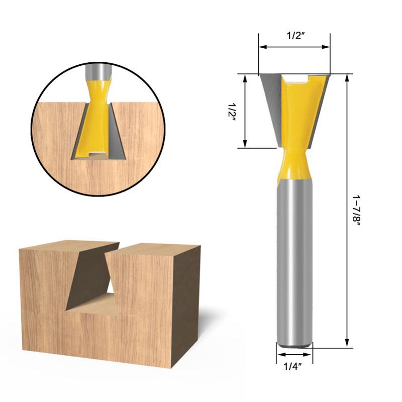 6pcs Router Bit Set 6mm 1/4inch Shank Trimming Straight Milling Cutter Wood Bits