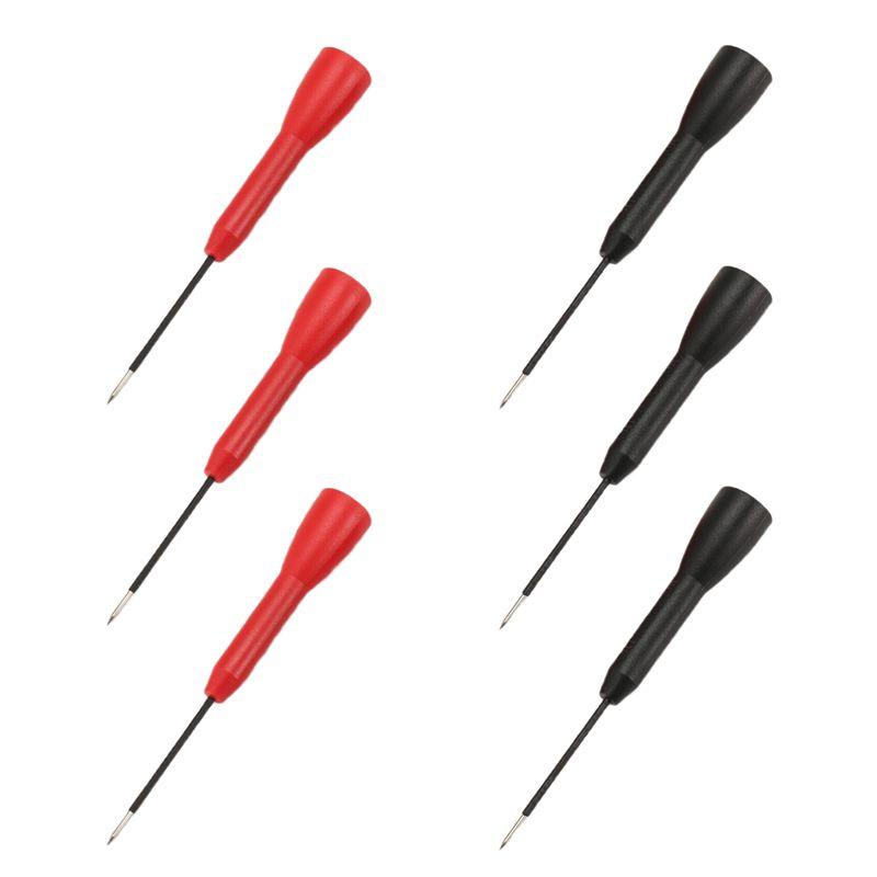 AEE4-6 Pack 2Mm Needle Test Probes, 600V/10A Non-Destructive Multimeter Test For Leads Tl71 Tl75- 3 Black & 3 Red
