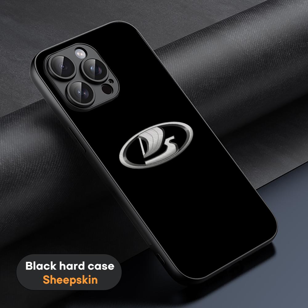 Cool Car L-la-Da Fashion Logo Design Phone Case For iPhone 16 15 14 13 12 11 Plus Pro Max Limited Black Hard Case Sheepskin