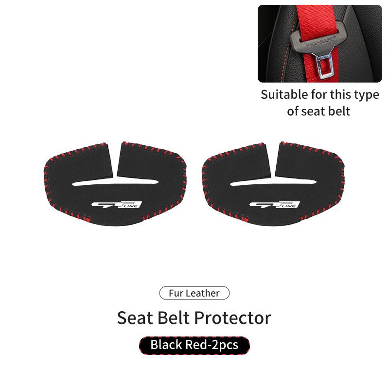 QDIM8 2PCS Car Seat Belt Anti Scratch Buckle Protector Cover Accessories For KIA gt gtline Xline ceed Forte RIO STINGER Seltos K3 K4
