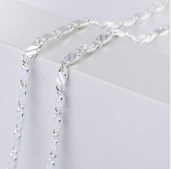 European American Style Silver-Plated Carved Copper Chain Necklace for Men & Women, 16-30 Inches, Available Now
