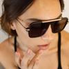 Vintage Colorful Metal Conjoined Square Sunglasses Women Men Retro Trend Sun Glasses Climbing Camping Glasses