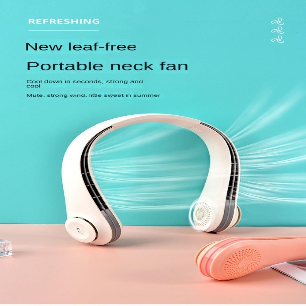 

Mini ABS Sports Fan White Neck Fan Hanging Neck Fan Bladeless Fan Halter Fan