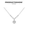 S925 Sterling Silver Moissanite Zirconia Sugar Cube Necklace: Elegant High-End Sweater Chain Gift for Women
