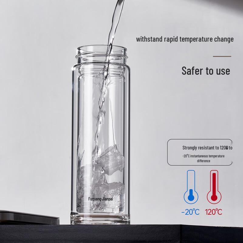 Fuguang Jianpai Double-Layer Glass Tea Infuser Bottle