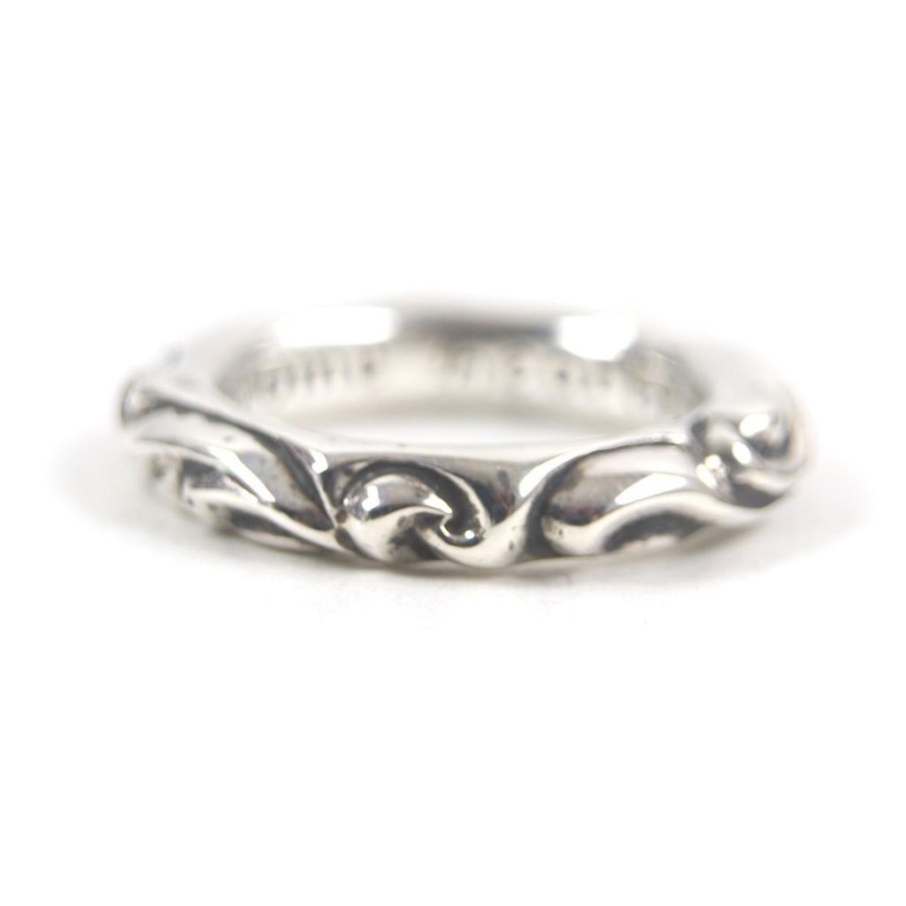 Great CHROME HEARTS Ring Scroll Banding Silver 925 Mens Used