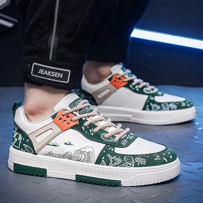 2024 New Flower High Top Board Shoes for Men Spring and Autumn 2024 New Trend Versatile Youth Sports Casual Shoes Shoes for Men