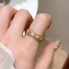 New Luxury Temperament Rhinestone Rings Vintage Irregular Metal Open Finger Rings For Women Party Jewelry Accessories Gifts