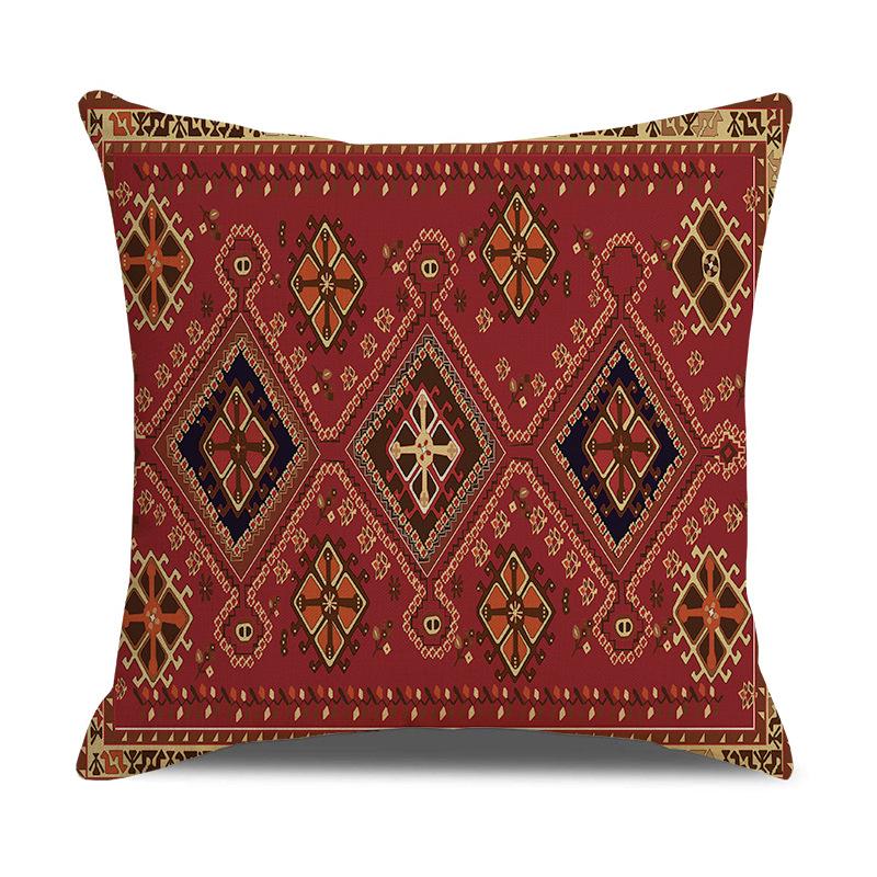 New Persian Carpet Pillowcase Holiday Decorative Pillow Short Plush Cartoon Print Sofa Pillow