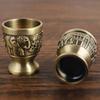 European Vodka Glass, Alloy Retro Relief Elephant Cup, Mini Portable Drinking Tumbler,Delicacy Living Room Decoration Gift, 1pcs