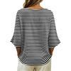 Damen V-Ausschnitt Kurzarm T-Shirt, Vintage Blumenprint Lockere Passform Lässiges Baumwoll-Leinen Oberteil