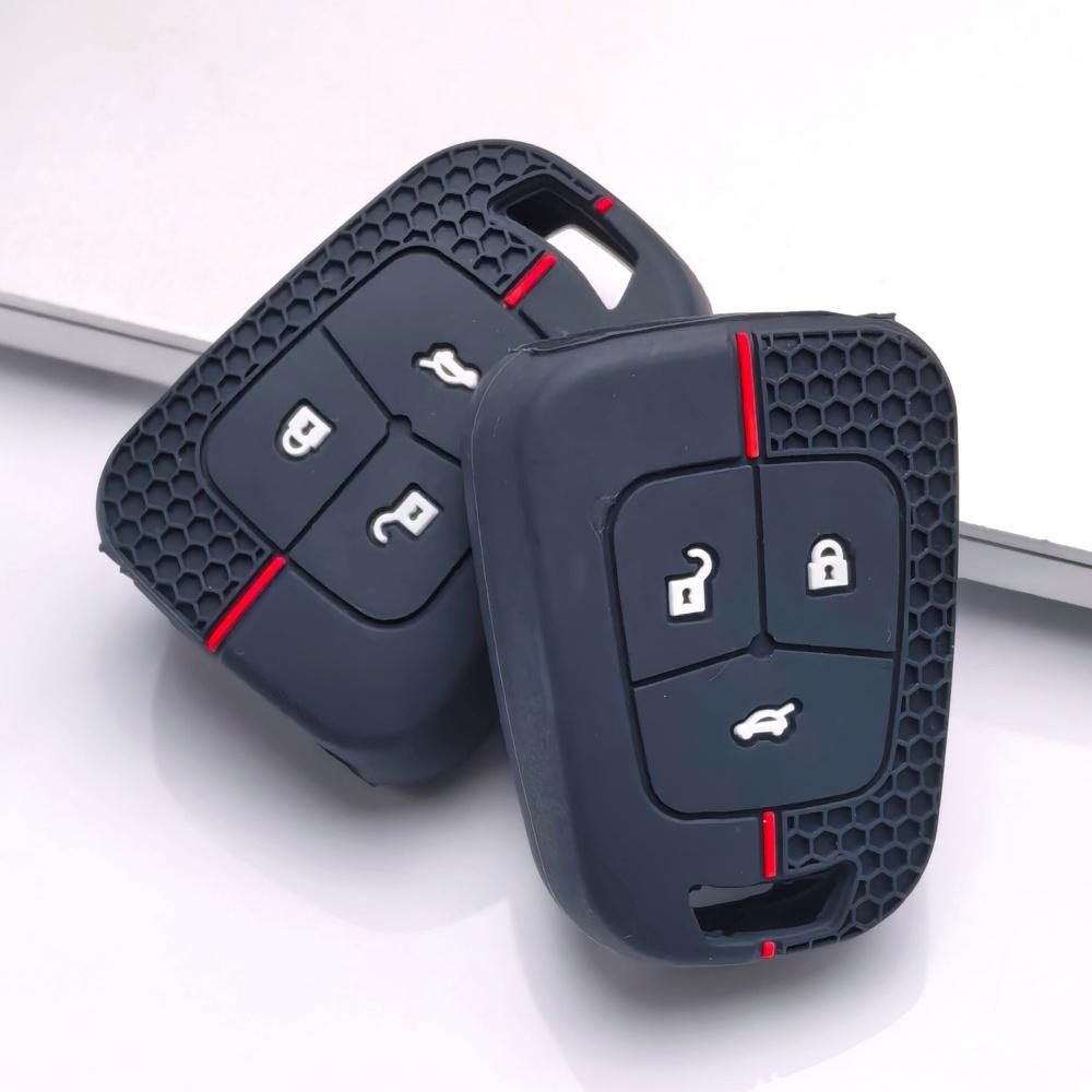 Silicone Key Fob Cover for Chevrolet Cruze Aveo Orlando Captiva Spark for Opel Astra J Insignia Corsa D/E Antara Zafira Mokka, 3-button Flip Remote