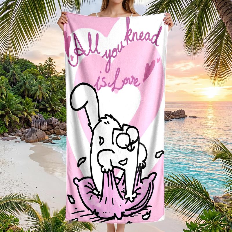 Simon'S Cat Fashion Beach Towel: Ideal for Summer Adventures Soft, absorbent and quick drying suitable for swimming and bathing