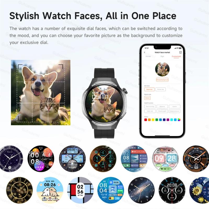 2025 New Watch GT5 Max Smart Watch HD AMOLED Screen NFC GPS Tracker Bluetooth Call Health Waterproof Smartwatch Men Women For Huawei